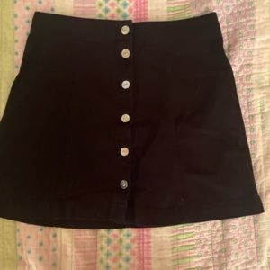 Black denim skirt